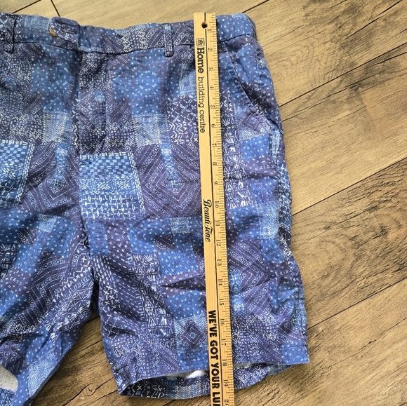 J. Mclaughlin Mens Size 36 Blue Patchwork Shorts - Picture 9 of 12